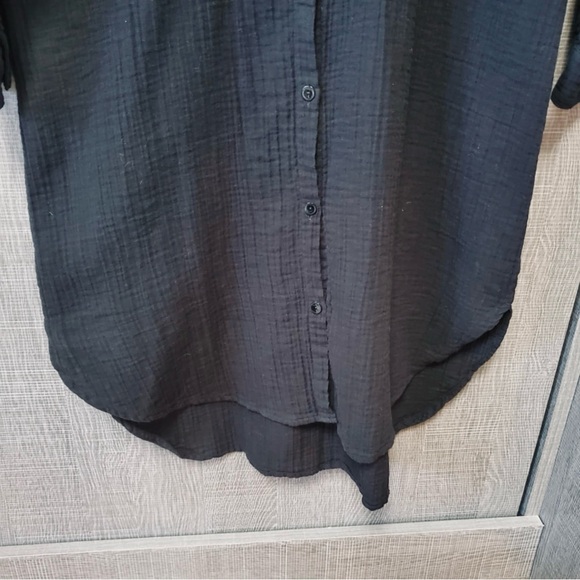 eileen fisher organic cotton mandarin button down dress small - Picture 5 of 6